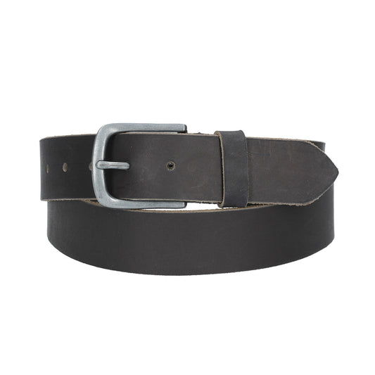 Ledergürtel 40mm Schwarz mit matter Dornschließe aus Leder - leder-accessoires.com