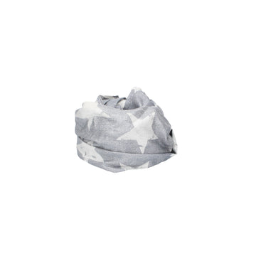 Schal in Silbergrau|Sterne aus Baumwolle - leder-accessoires.com