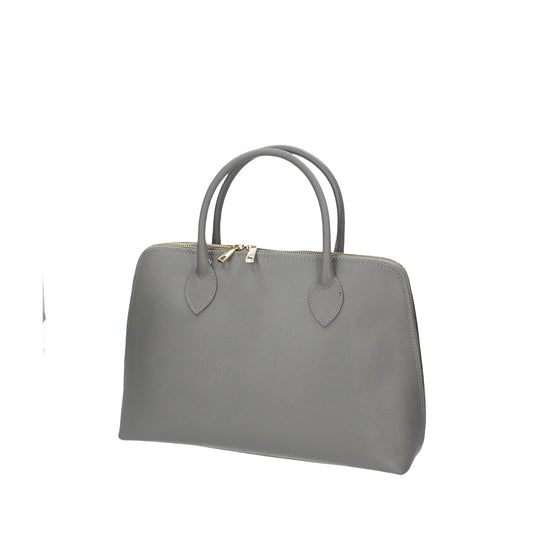 SALE Handtasche in Dunkelgrau mit Kurzgriff aus Leder - leder-accessoires.com