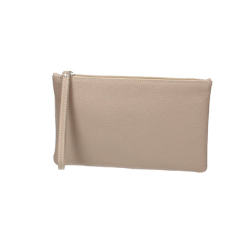 Kosmetiktasche Maxima 25x1x15cm in Taupe aus Leder - leder-accessoires.com