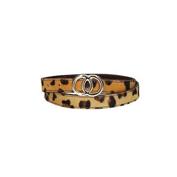 Fellgürtel 20mm in Leoparden-Optik mit Schließe in Light-Gold - leder-accessoires.com