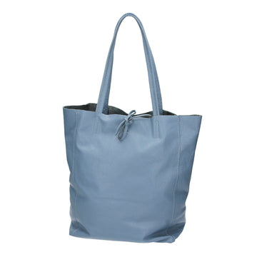 Shopper 28x13x35cm in Jeansblau aus Leder - leder-accessoires.com