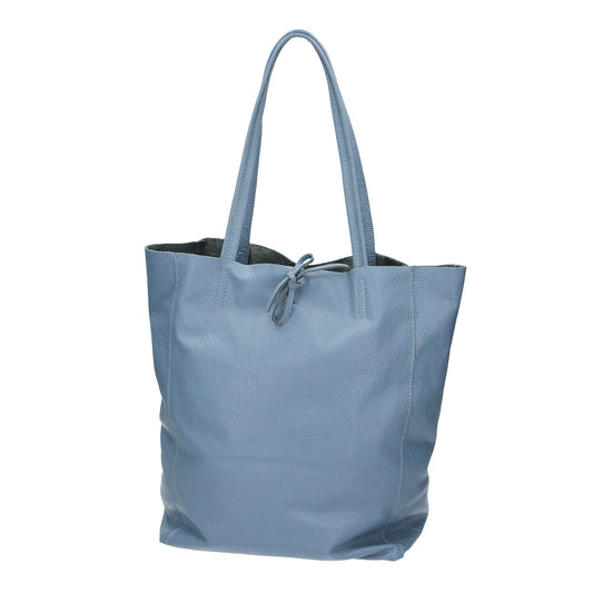 Shopper 28x13x35cm in Jeansblau aus Leder - leder-accessoires.com
