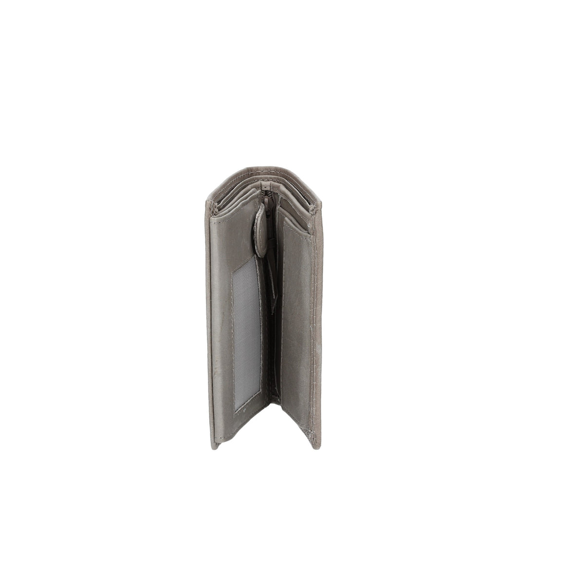 Geldbörse Hochformat mit Riegel in Hellgrau aus Leder - leder-accessoires.com