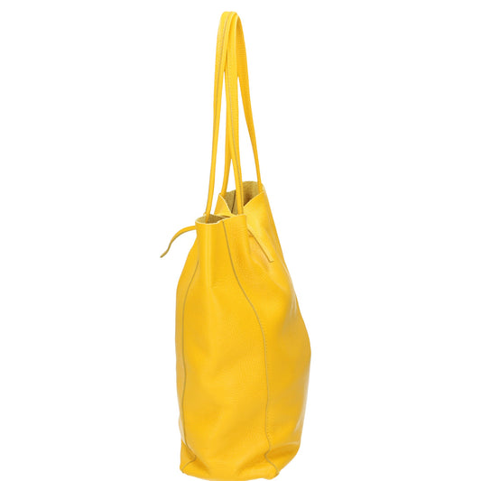 Shopper 28x13x35cm in Gelb aus Leder - leder-accessoires.com