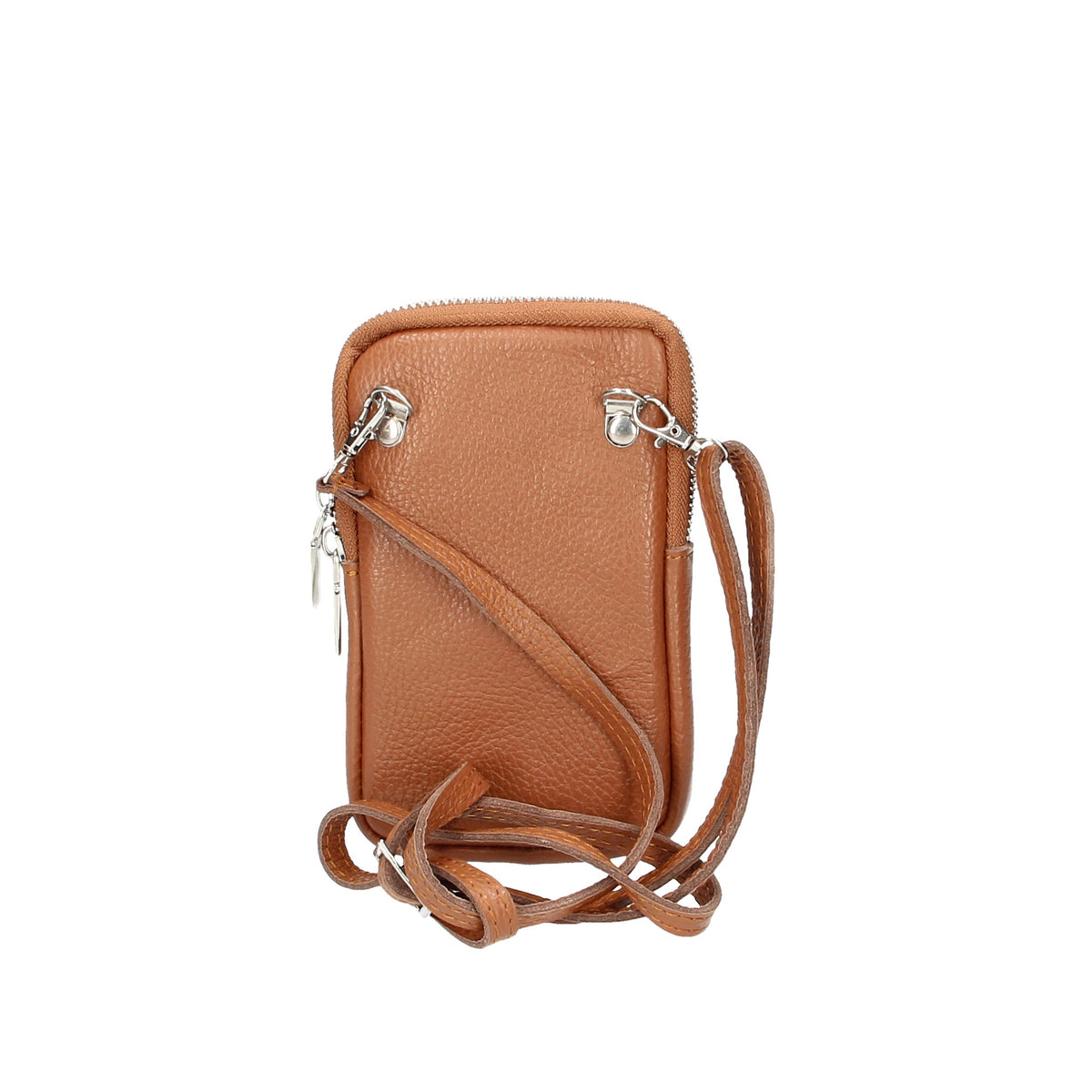 Handytasche 16x10cm in Cognac aus Leder - leder-accessoires.com