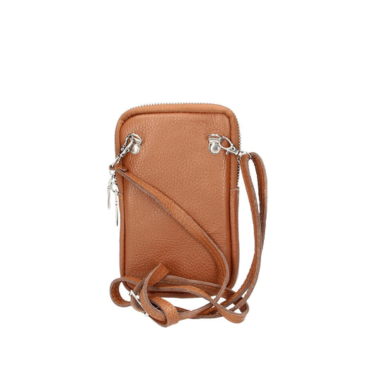 Handytasche 16x10cm in Cognac aus Leder - leder-accessoires.com