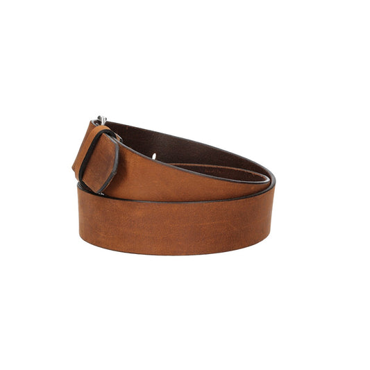 Ledergürtel Cognac 45mm mit Dornschließe in Silber - leder-accessoires.com