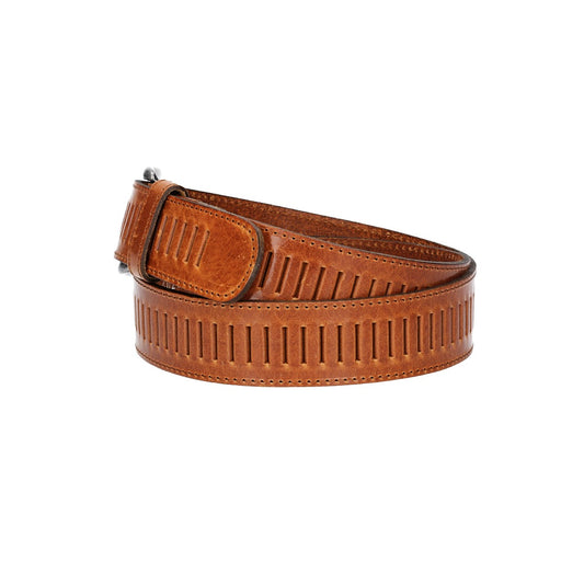 Ledergürtel 40mm stufenlos verstellbar in Cognac - leder-accessoires.com