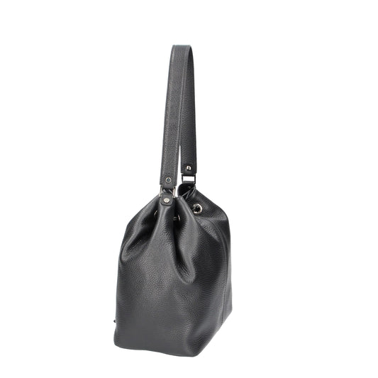 Beuteltasche 26x15x25cm in Schwarz aus Leder - leder-accessoires.com