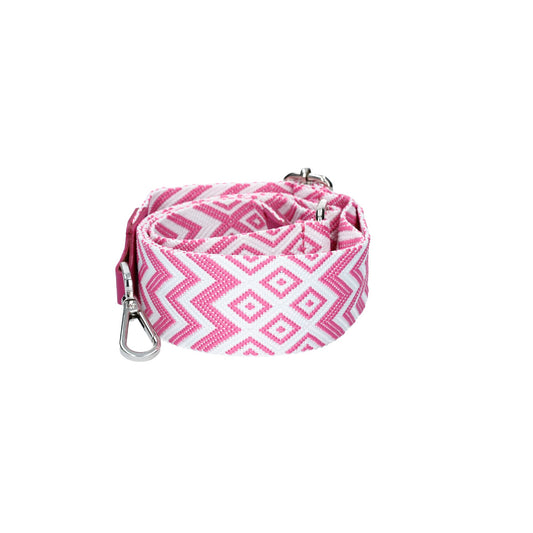 Taschenriemen|Wechselriemen in Rosa|Gezackt mit Karabiner Silber - leder-accessoires.com