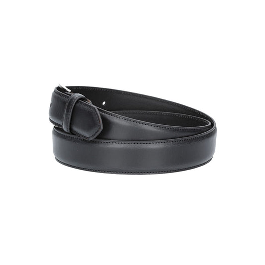 Herren-|Anzugsgürtel 35mm abgenäht in Schwarz aus Leder - leder-accessoires.com
