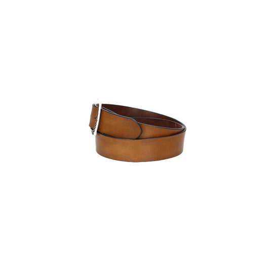 Ledergürtel Gelb|Ocker 40mm mit Vollschließe in Silber - leder-accessoires.com