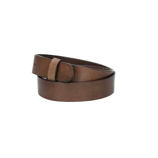 Lederriemen | Gürtelrohling Glanz 35mm in Grau mit Schlaufe und Kapplochteil - leder-accessoires.com
