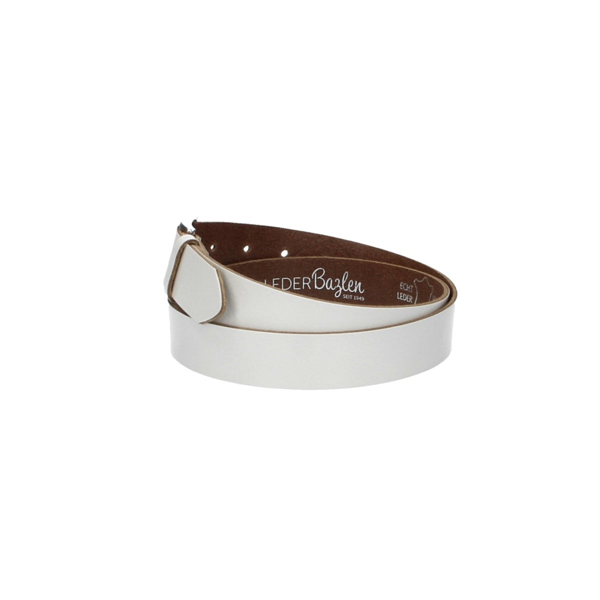 Ledergürtel Weiß 30mm mit Dornschließe in Silber - leder-accessoires.com
