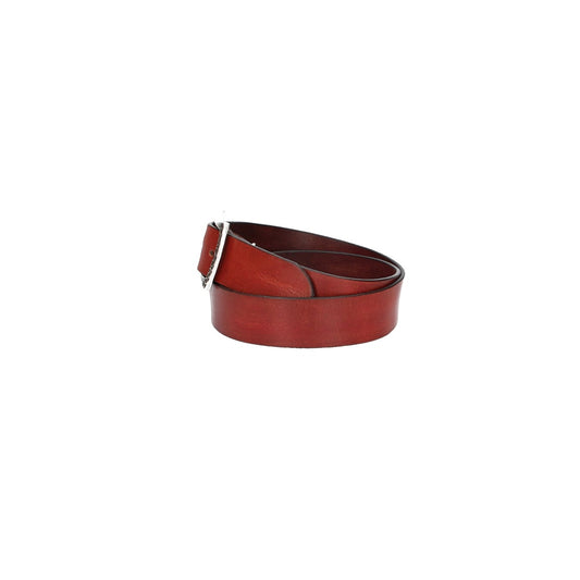 Ledergürtel Rot 40mm mit Vollschließe in Silber - leder-accessoires.com