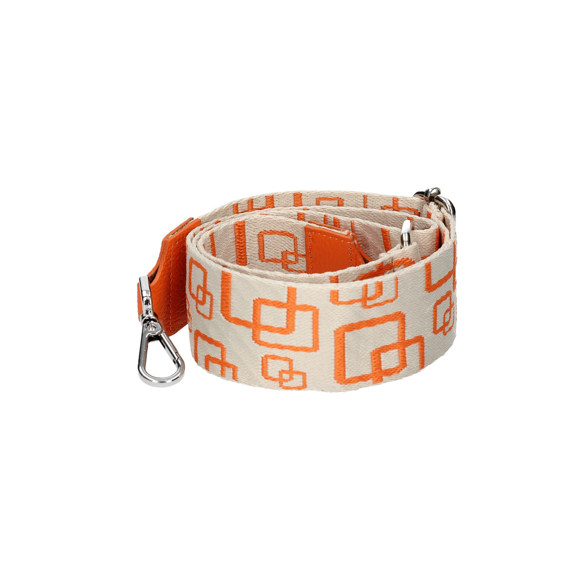 Taschenriemen|Wechselriemen Orange|Quadrat mit Karabiner Silber - leder-accessoires.com