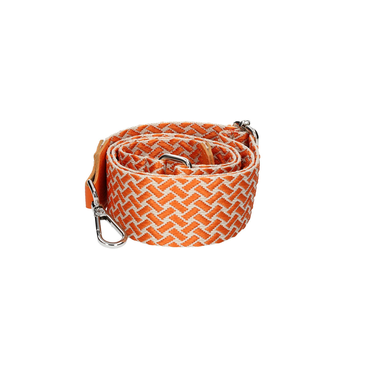 Taschenriemen|Wechselriemen Orange mit Karabiner Silber - leder-accessoires.com