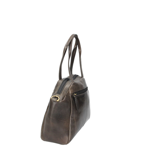 SALE Handtasche in Anthrazit mit Flechtoptik aus Leder - leder-accessoires.com