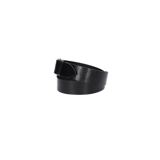 Ledergürtel 40mm Schwarz gecrashte Optik mit Dornschließe in Silber - leder-accessoires.com