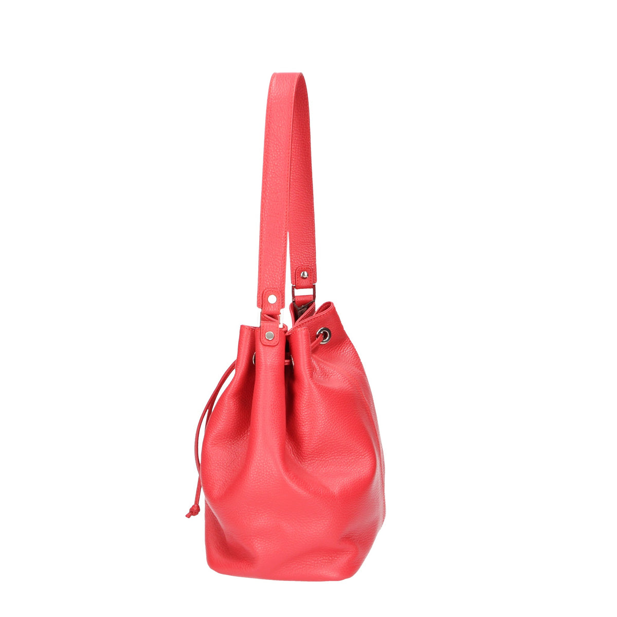 Beuteltasche 26x15x25cm in Rot aus Leder - leder-accessoires.com