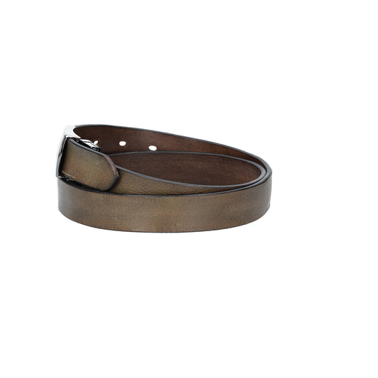 Ledergürtel Grau 30mm mit Koppelschließe in glänzend Schwarz - leder-accessoires.com