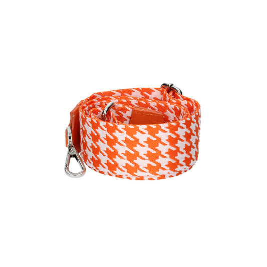 Taschenriemen|Wechselriemen Orange| Gemustert mit Karabiner Silber - leder-accessoires.com