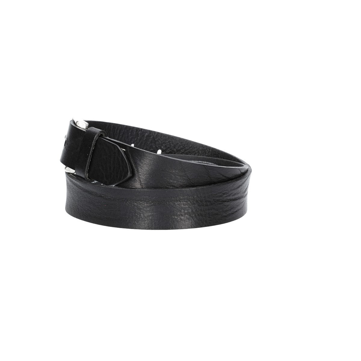 Hochwertiger Ledergürtel 35mm in Schwarz mit rustikaler Schließe in Silber - leder-accessoires.com