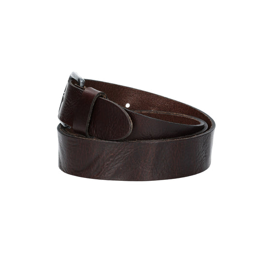 Herren-|Anzugsgürtel 35mm in Braun mit schwarzer Schließe aus Leder - leder-accessoires.com