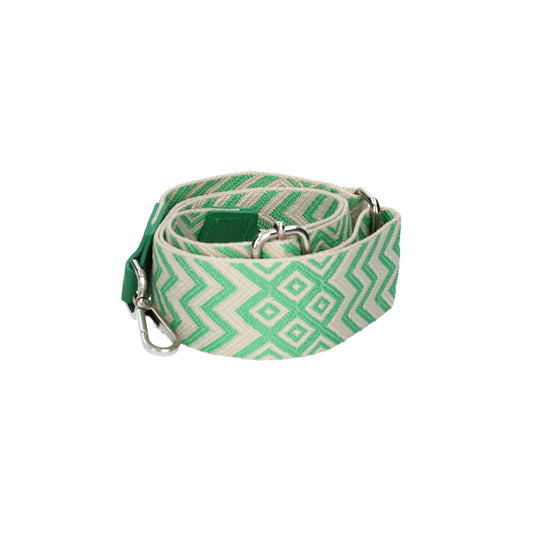 Taschenriemen|Wechselriemen in Grün gezackt mit Karabiner Silber - leder-accessoires.com