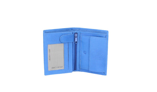Geldbörse Hochformat mit Riegel in Royalblau aus Leder - leder-accessoires.com