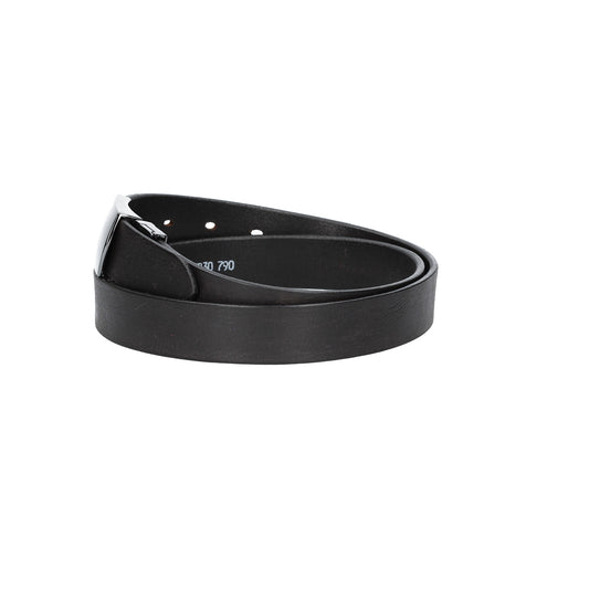 Ledergürtel Schwarz 30mm mit Koppelschließe in glänzend Schwarz - leder-accessoires.com
