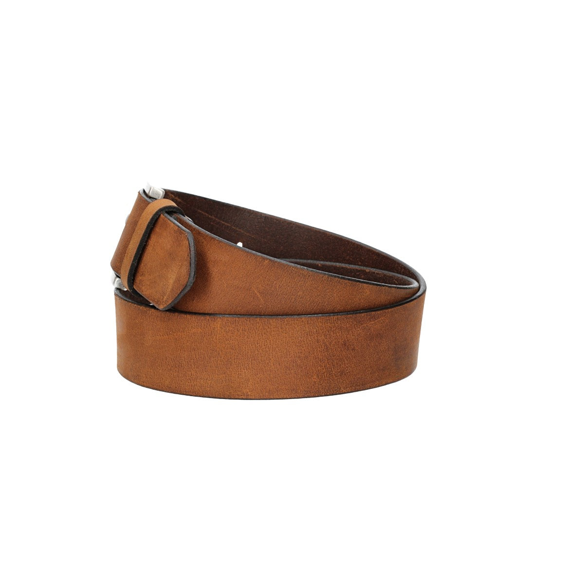 Ledergürtel Cognac 45mm mit Dornschließe in Silber - leder-accessoires.com