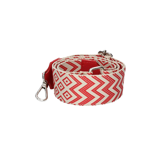 Taschenriemen|Wechselriemen Rot|Muster mit Karabiner Silber - leder-accessoires.com