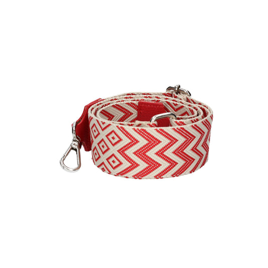 Taschenriemen|Wechselriemen Rot|Muster mit Karabiner Silber - leder-accessoires.com