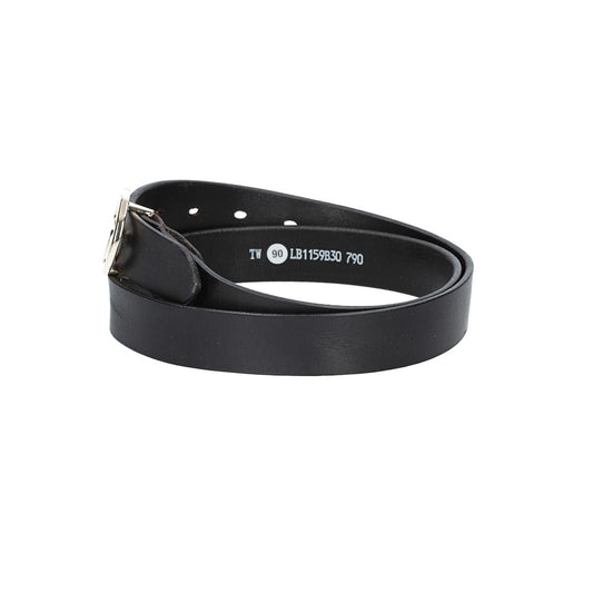 Ledergürtel 30mm in Schwarz mit GG-Schließe in Light Gold - leder-accessoires.com