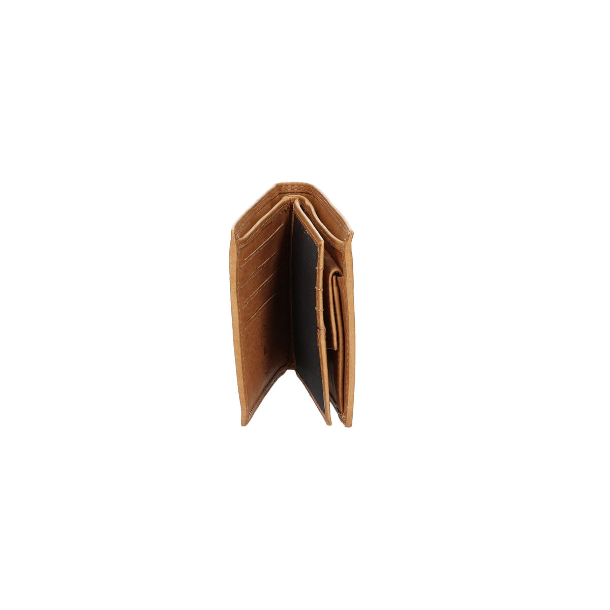 Geldbörse Querformat mit Klappe in Cognac aus Leder - leder-accessoires.com