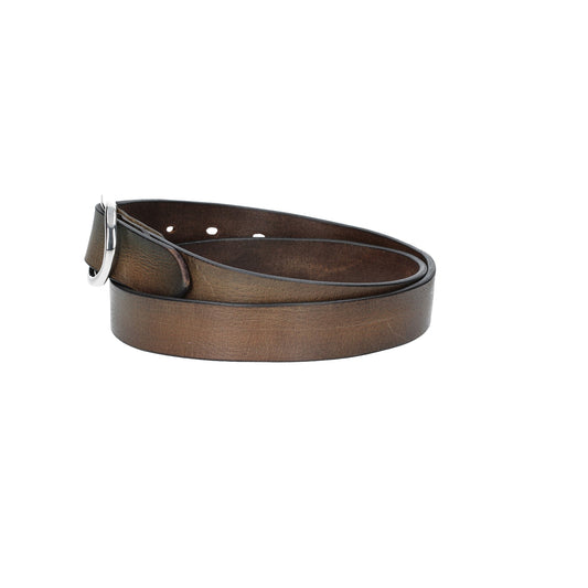Ledergürtel 30mm in Grau mit Schmuckschließe - leder-accessoires.com