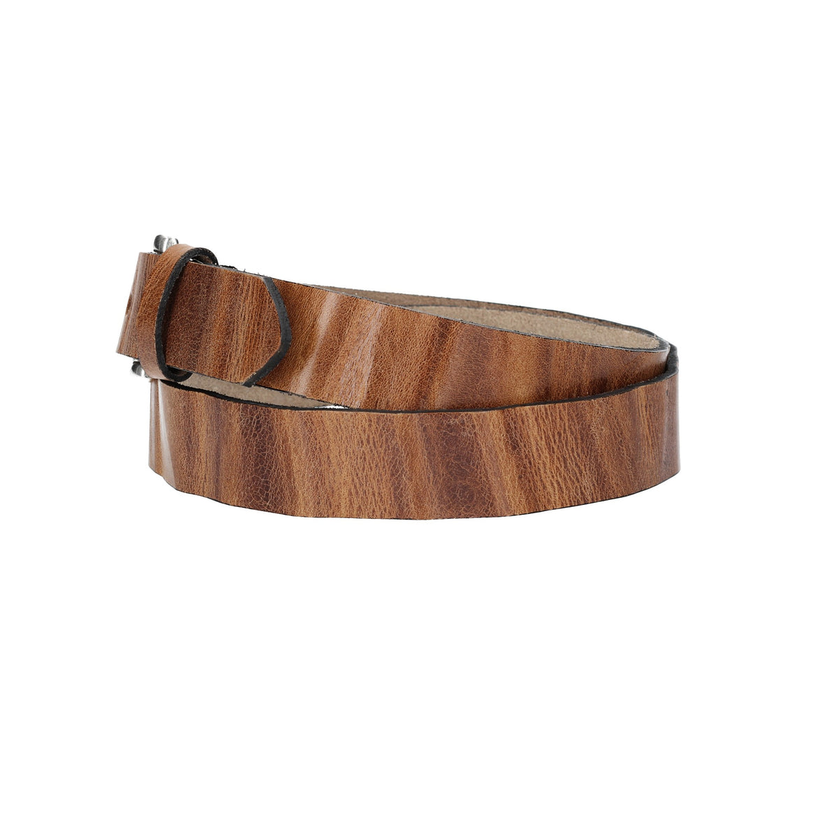 Ledergürtel Cognac 30mm gecrashed mit Dornschließe in Silber - leder-accessoires.com