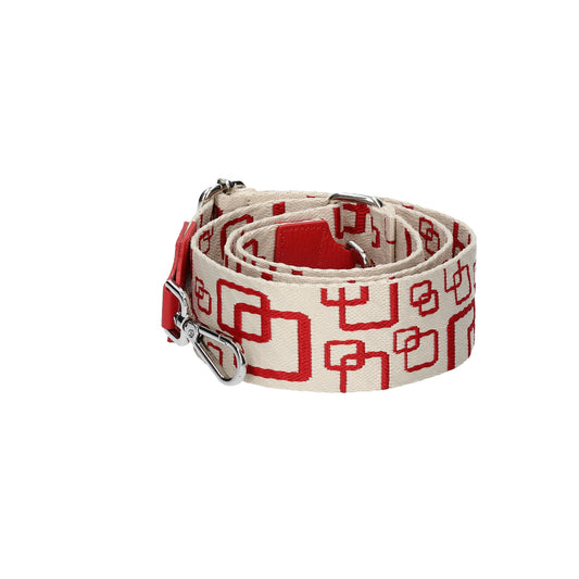 Taschenriemen|Wechselriemen Rot|Quadrat mit Karabiner Silber - leder-accessoires.com