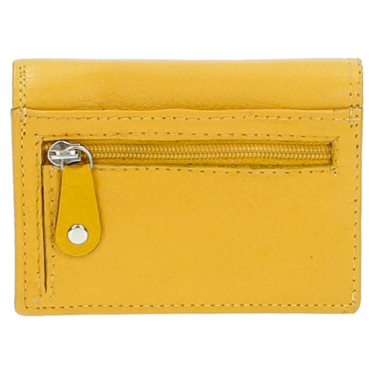 Minibörse im Querformat in Gelb aus Leder - leder-accessoires.com