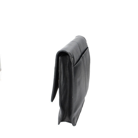 Schreib-|Dokumentenmappe A4 in Schwarz mit Überschlag - leder-accessoires.com