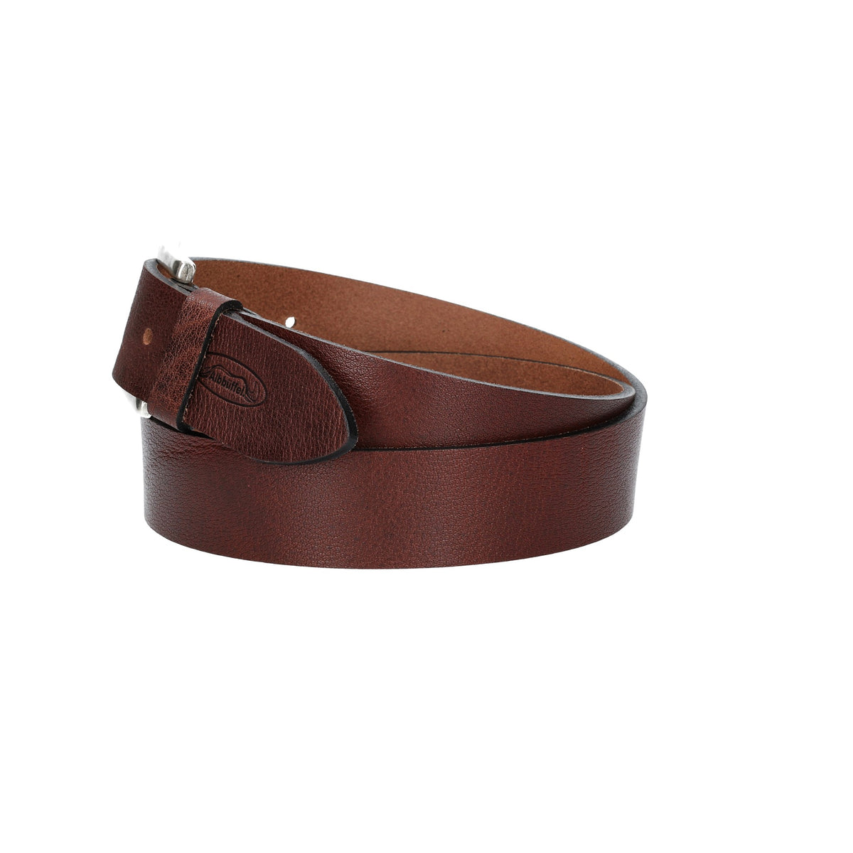 Ledergürtel|Albbüffel in Braun 40mm mit Dornschließe in Silber - leder-accessoires.com
