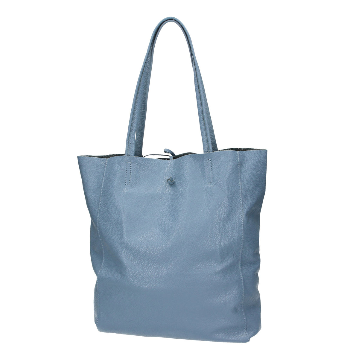 Shopper 28x13x35cm in Jeansblau aus Leder - leder-accessoires.com