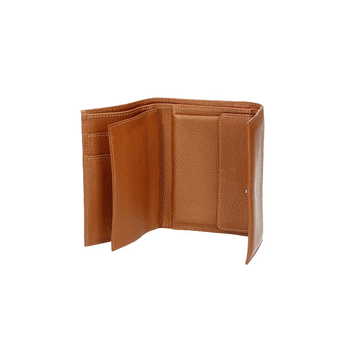 Lederbörse Maxima 15x1x18cm in Cognac mit Überschlag - leder-accessoires.com