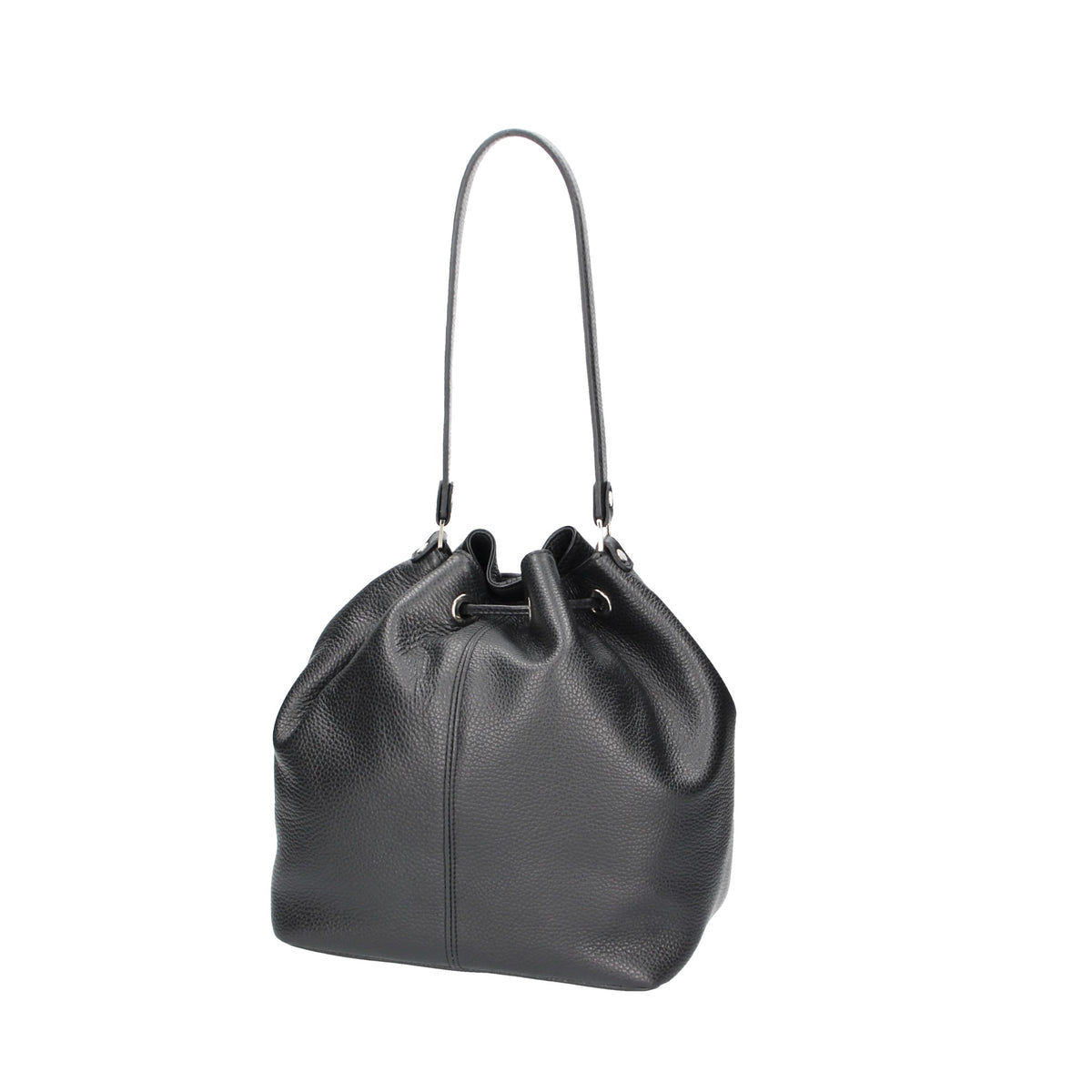 Beuteltasche 26x15x25cm in Schwarz aus Leder - leder-accessoires.com