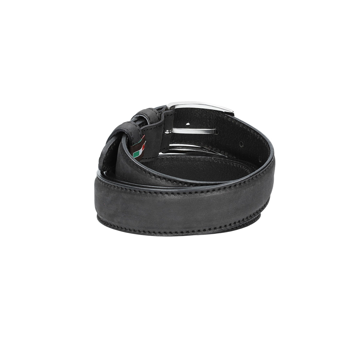 Herren-|Anzugsgürtel 35mm matt abgenäht in Schwarz aus Leder - leder-accessoires.com