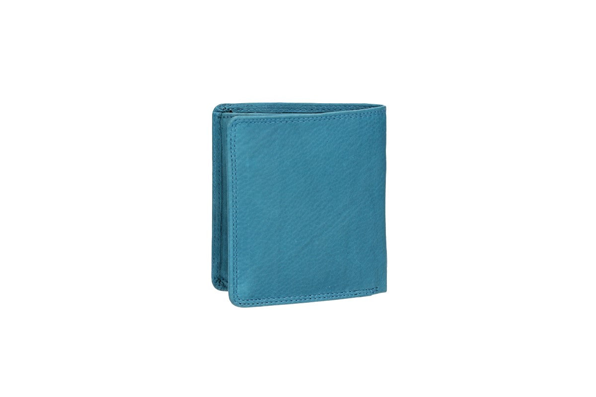 Geldbörse Hochformat klein in Türkis aus Leder - leder-accessoires.com