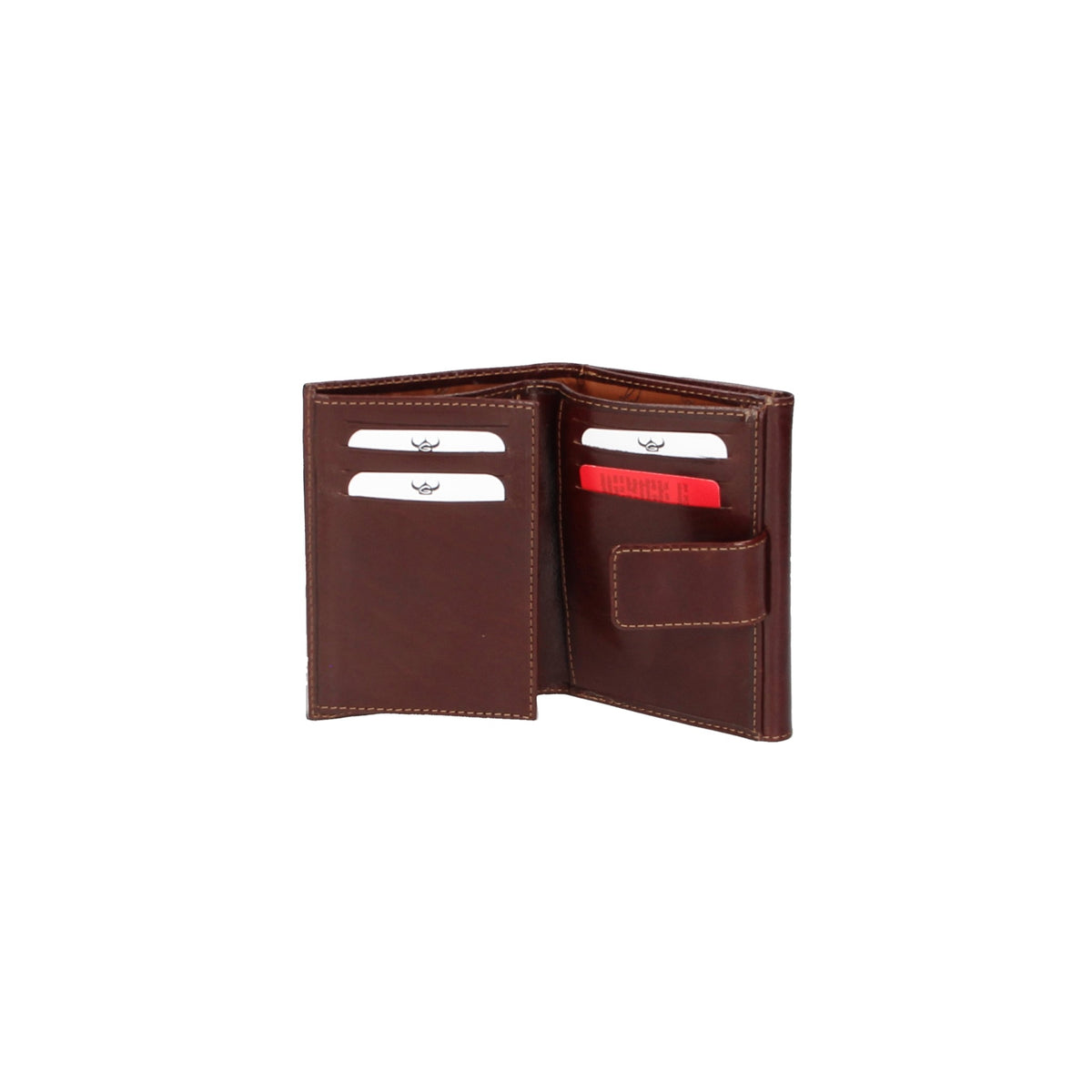 Damenbörse Golden Head 12,5 x 9,5cm in Braun aus Leder - leder-accessoires.com