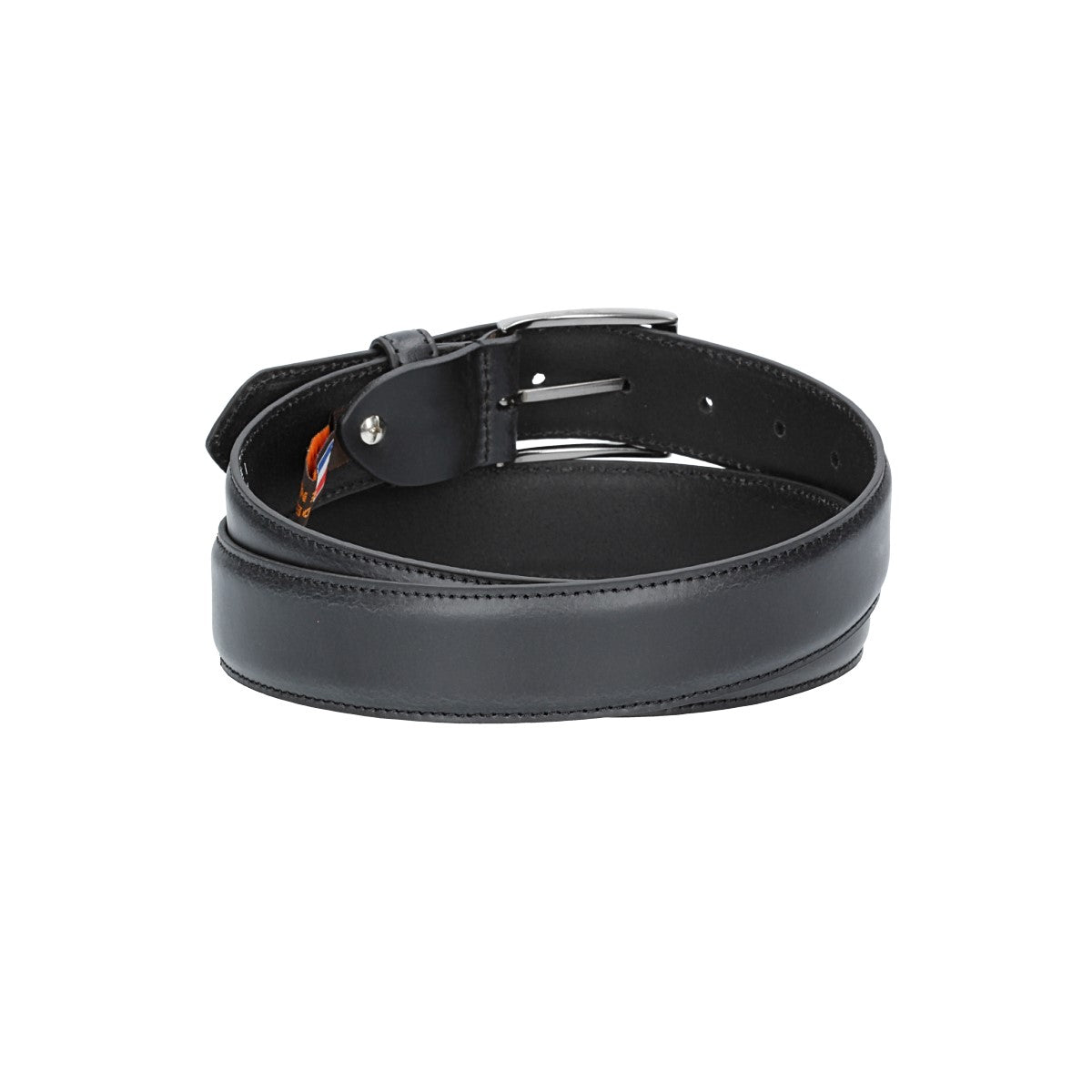 Herren-|Anzugsgürtel 35mm abgenäht in Schwarz aus Leder - leder-accessoires.com